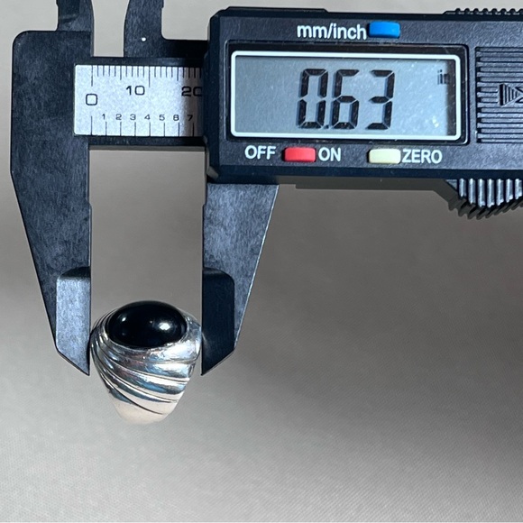 Vintage Sterling Silver Art Deco Black Stone Ring Size 5.75 Cocktail Statement - Picture 14 of 16